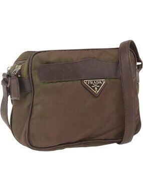 PRADA Shoulder Bag Nylon Brown